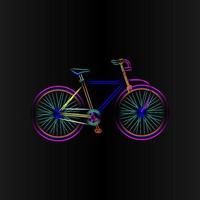 Neon Square Line Art Fahrrad vektor