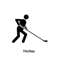 hockey platt svart ikon isolerat på vit bakgrund vektor
