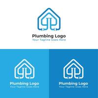 Installation Logo Design. kreativ Logo Design zum Klempner Firma.Sanitär Bedienung Logo vektor