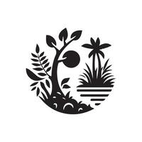 minimalistisch Urwald Logo auf ein Weiß Hintergrund vektor