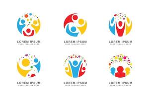 bunt Vielfalt Sammlung Logo kreativ Gemeinschaft Konzept vektor