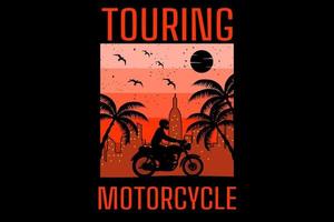 Touring Motorrad Design Vintage Retro vektor