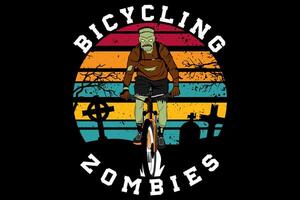 Radfahren Zombies Design Vintage Retro vektor