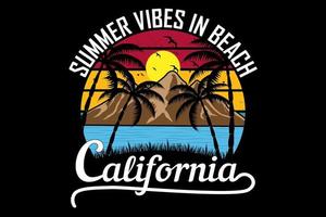 sommerstimmung im strand kalifornien design vintage retro vektor
