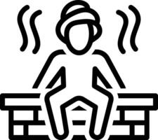 schwarz Linie Symbol zum Sauna vektor