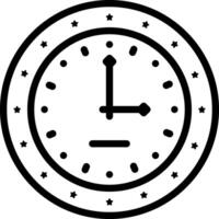 svart linje ikon för timer vektor