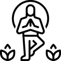 schwarz Linie Symbol zum Yoga vektor