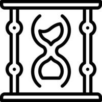 svart linje ikon för timglas vektor