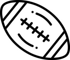 svart linje ikon för rugby vektor