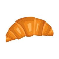 Blätterteig-Croissant-Brötchen-Symbol. frisches Gebäck zum Frühstück oder Snack mit Tee und Kaffee. flache Vektorgrafik vektor