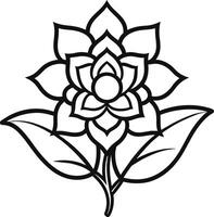 ein Zeichnung von ein Lotus Blume mit Blätter und Blätter vektor