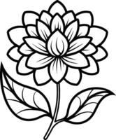 ein Zeichnung von ein Lotus Blume mit Blätter und Blätter vektor