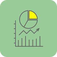 Kuchen Diagramm gefüllt Gelb Symbol vektor