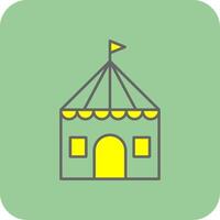 Zirkus Zelt gefüllt Gelb Symbol vektor