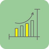 bar Diagram fylld gul ikon vektor