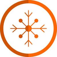 Schnee Glyphe Orange Kreis Symbol vektor