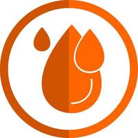 Wasser fallen Glyphe Orange Kreis Symbol vektor