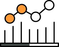 analys fylld halv skära ikon vektor