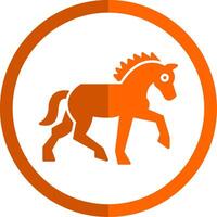 Pferd Glyphe Orange Kreis Symbol vektor