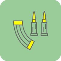 ammunition fylld gul ikon vektor