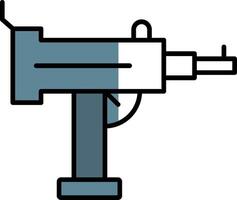 uzi fylld halv skära ikon vektor