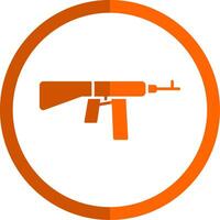 gevär glyf orange cirkel ikon vektor
