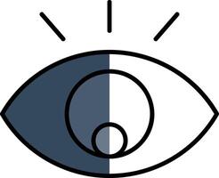 Auge gefüllt Hälfte Schnitt Symbol vektor