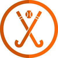 Eishockey Glyphe Orange Kreis Symbol vektor