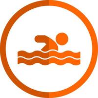 Schwimmen Glyphe Orange Kreis Symbol vektor