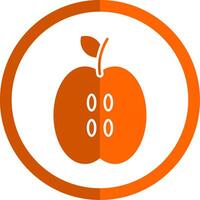 Apfel Glyphe Orange Kreis Symbol vektor