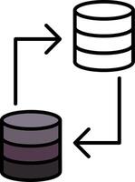data överföra fylld halv skära ikon vektor