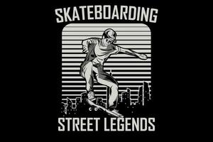 skateboard street legend design siluett vektor