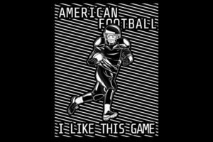 American Football Ich mag diese Spieldesign-Silhouette vektor