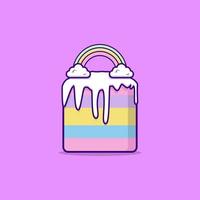 Regenbogenkuchen Cartoon-Stil Illustration vektor