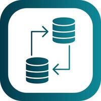 Daten Transfer Glyphe Gradient runden Ecke Symbol vektor