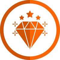 Diamant Glyphe Orange Kreis Symbol vektor