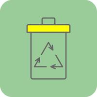 recyceln Behälter gefüllt Gelb Symbol vektor