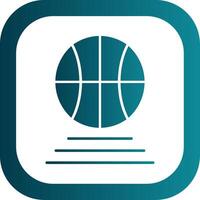 basketboll glyf lutning runda hörn ikon vektor