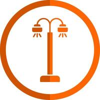 Straße Lampe Glyphe Orange Kreis Symbol vektor