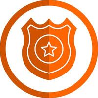 Polizei Abzeichen Glyphe Orange Kreis Symbol vektor