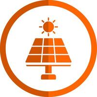 Solar- Panel Glyphe Orange Kreis Symbol vektor