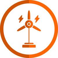 eolic Turbine Glyphe Orange Kreis Symbol vektor