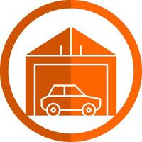 Garage Glyphe Orange Kreis Symbol vektor