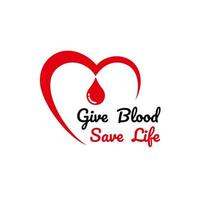 Blutspender retten das Leben Banner-Poster. Vektordesign für Blutspenden. vektor