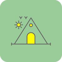 camping fylld gul ikon vektor