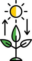 fotosyntes fylld halv skära ikon vektor
