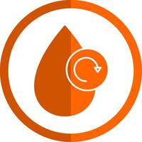 Wasser recyceln Glyphe Orange Kreis Symbol vektor