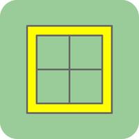 fönster fylld gul ikon vektor