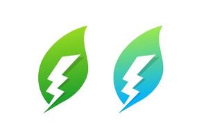 grön energi logotyp designelement. makt energi ikon symbol mönster vektor