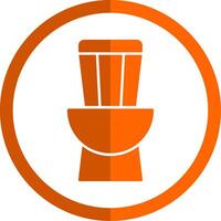toalett glyf orange cirkel ikon vektor